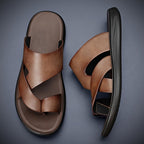 Men slip on toe loop beach sandals