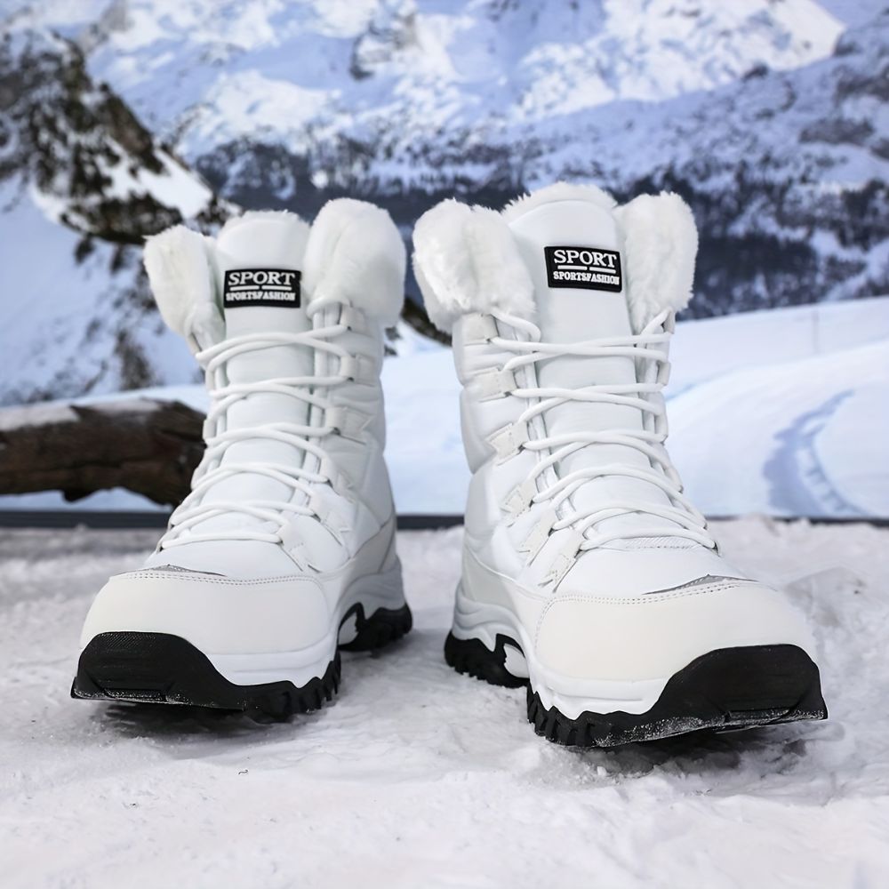 Women’s high-top snow boots with thick sole
