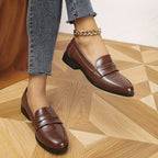 Women's slip-on loafers with chunky heel