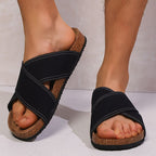 Men crossover strap slip on slippers