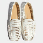 Women's breathable woven loafers with square toe