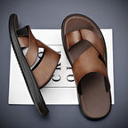 Men slip on toe loop beach sandals