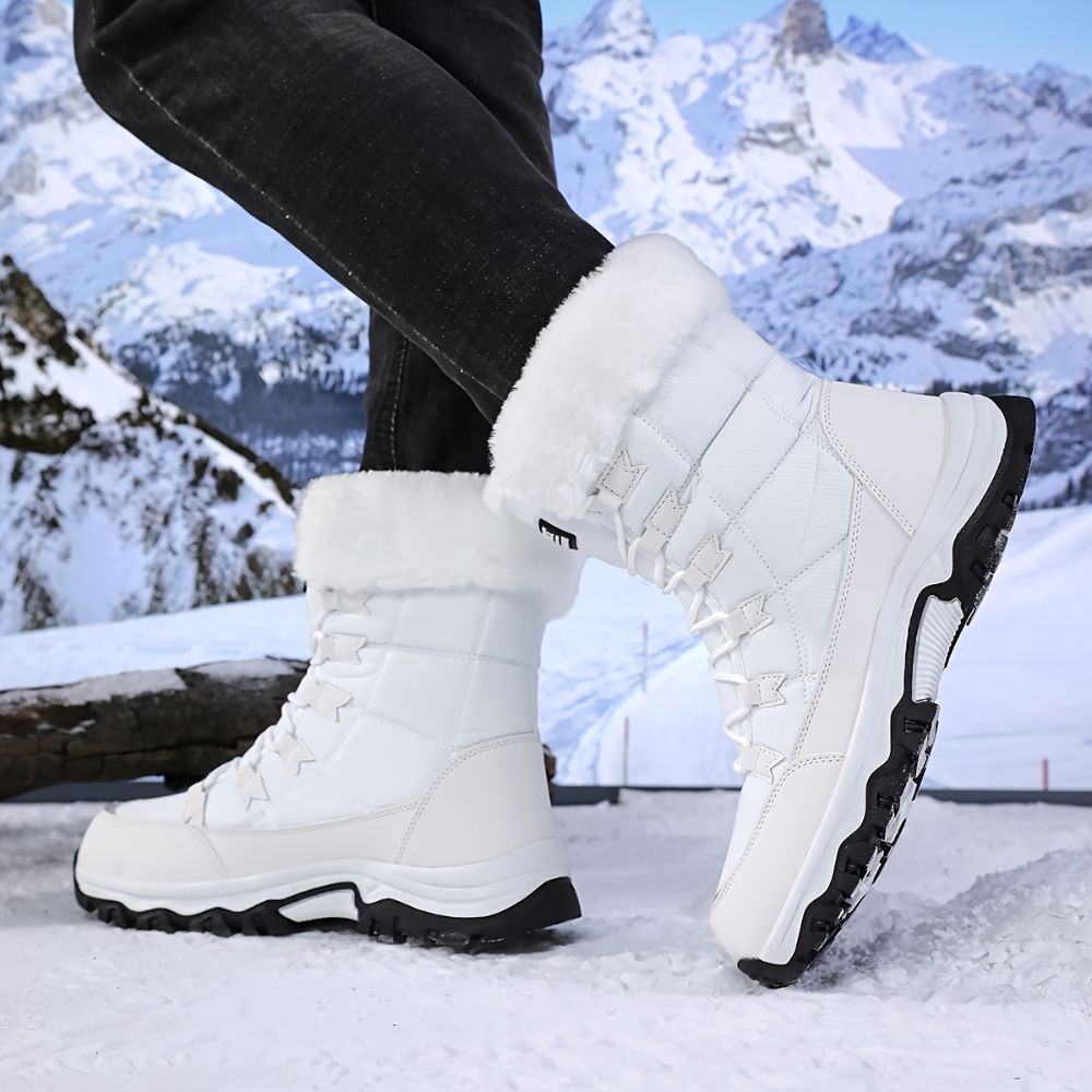 Women’s high-top snow boots with thick sole