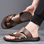 Men slip on toe loop beach sandals