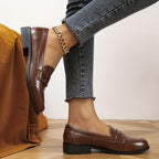 Women's slip-on loafers with chunky heel