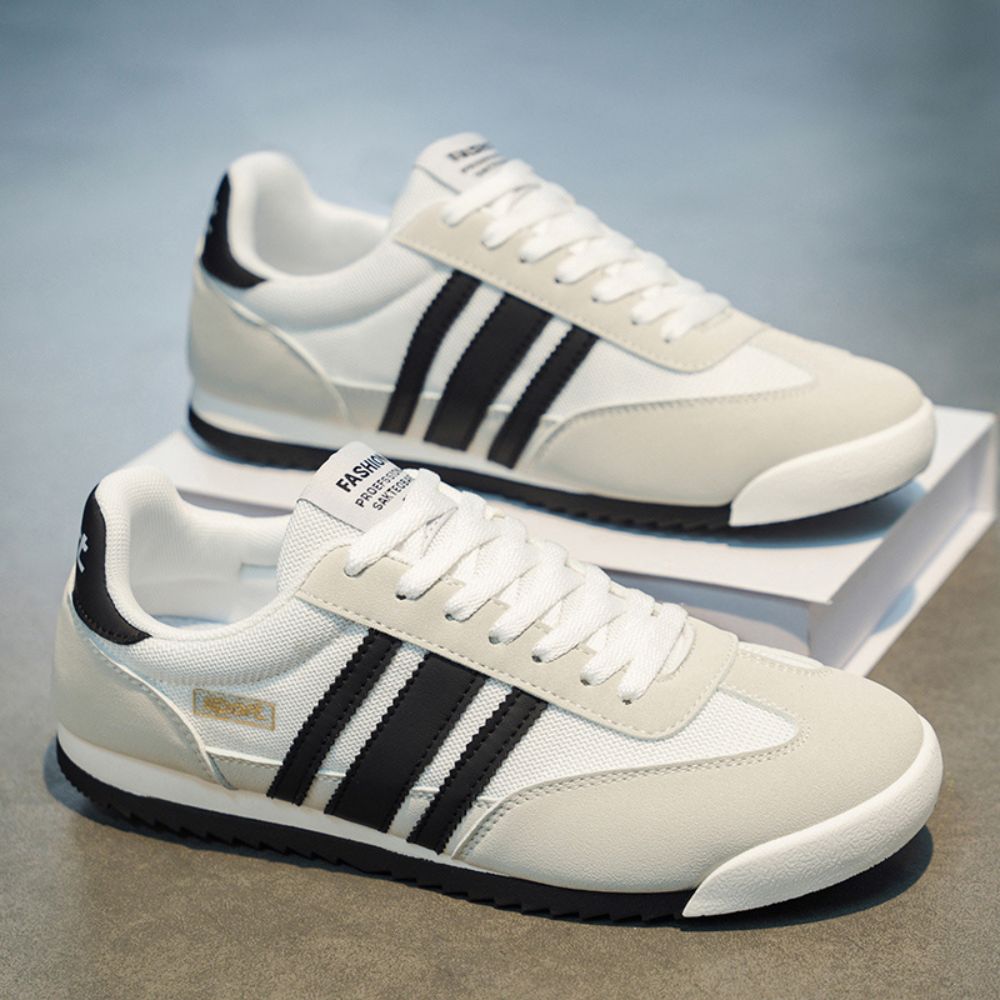 Men lace up striped casual training sneakers