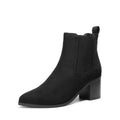 Women’s chunky heel ankle boots with pointed toe