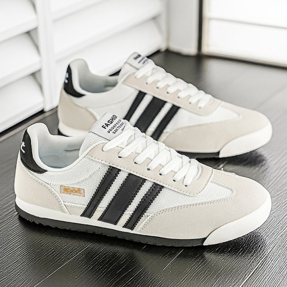 Men lace up striped casual training sneakers