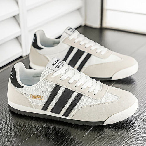 Men lace up striped casual training sneakers