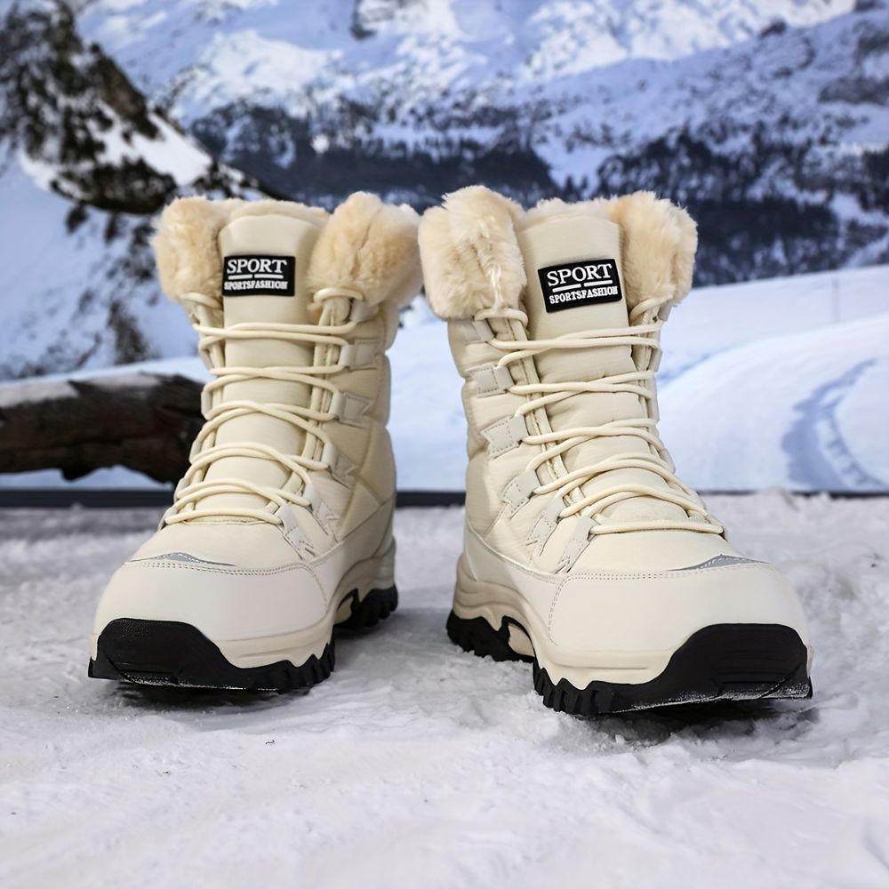 Women’s high-top snow boots with thick sole