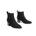 Women’s chunky heel ankle boots with pointed toe