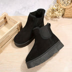 Women’s chunky platform ankle boots with fleece lining