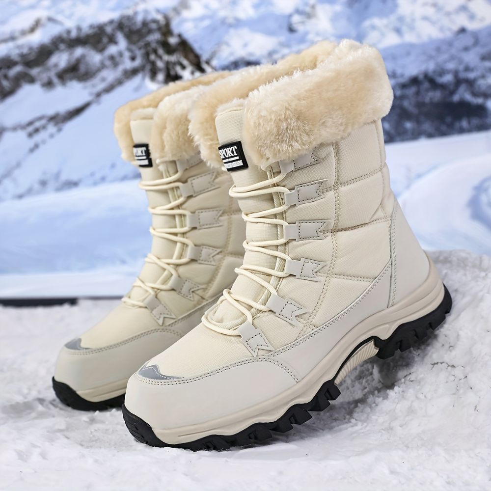Women’s high-top snow boots with thick sole