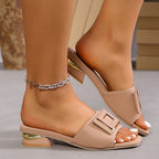 Women's chunky heel sandals with buckle