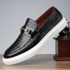 Men slip on buckle detail casual loafers