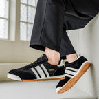 Men lace up striped casual training sneakers
