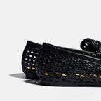 Women's breathable woven loafers with square toe