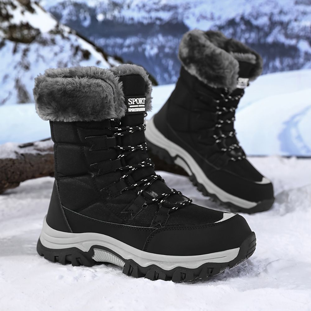 Women’s high-top snow boots with thick sole