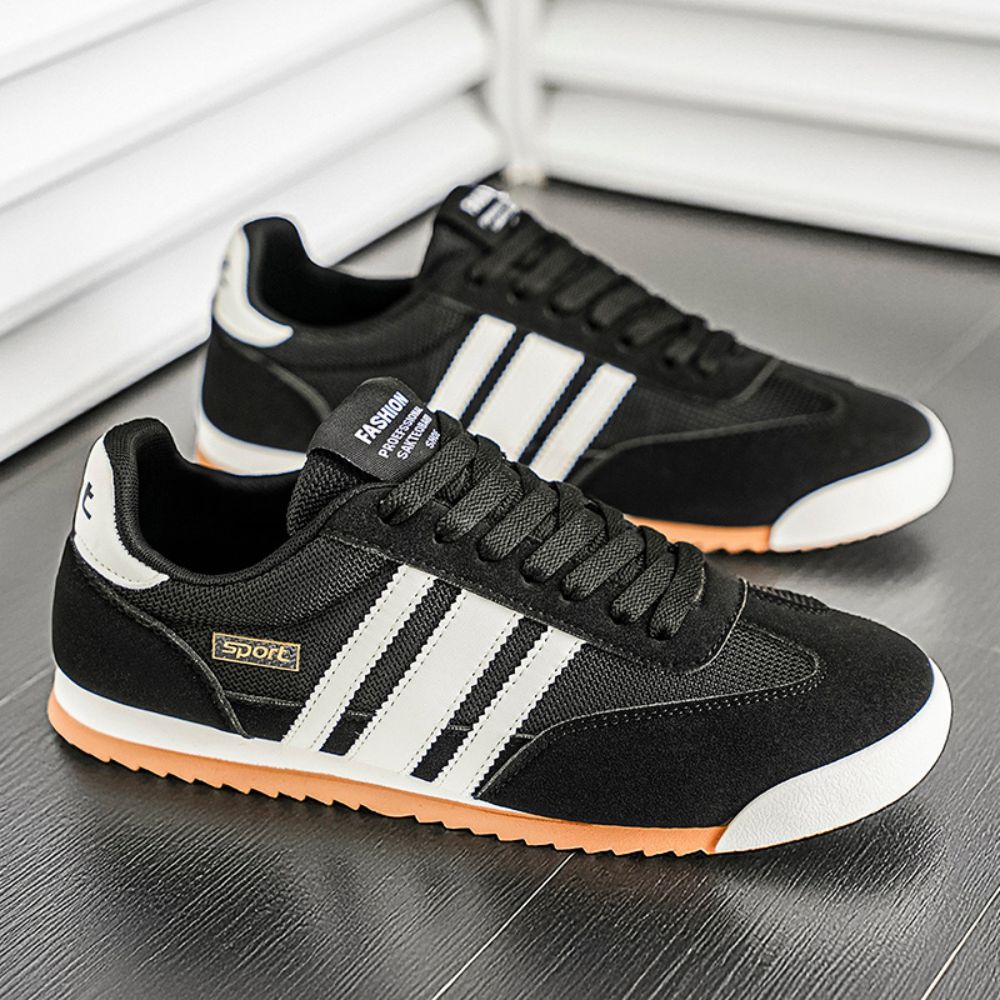 Men lace up striped casual training sneakers