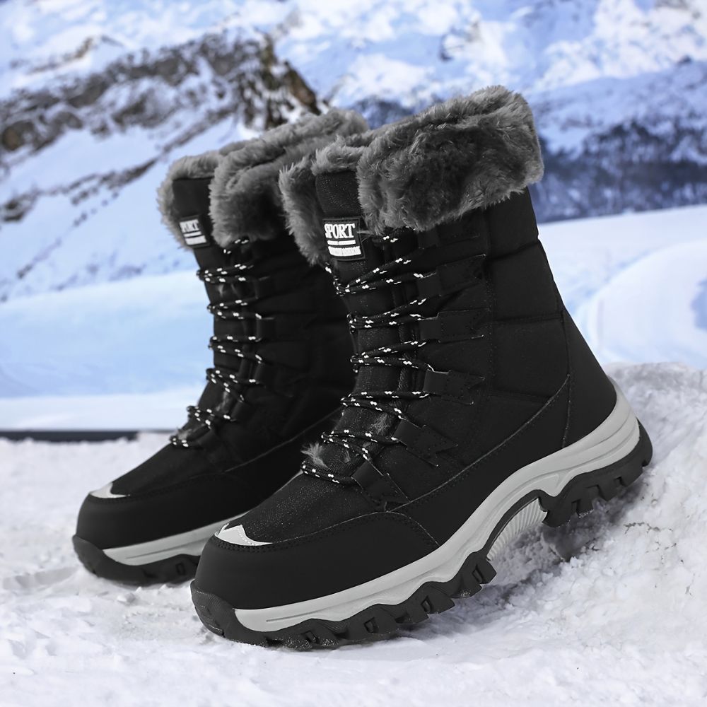 Women’s high-top snow boots with thick sole