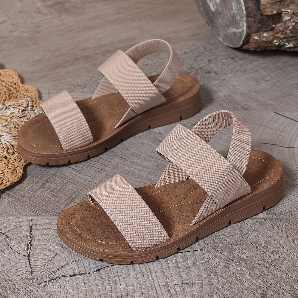Women's cross-strap sandals with thick sole