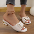 Women's chunky heel sandals with buckle