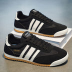 Men lace up striped casual training sneakers
