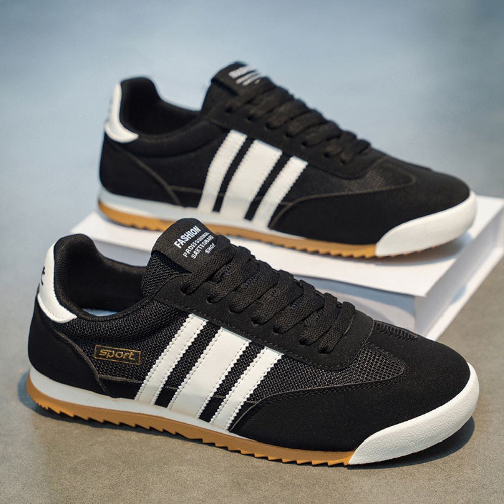 Men lace up striped casual training sneakers
