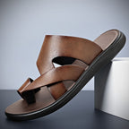 Men slip on toe loop beach sandals