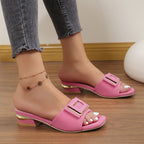 Women's chunky heel sandals with buckle