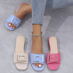 Women's chunky heel sandals with buckle