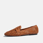 Women's breathable woven loafers with square toe