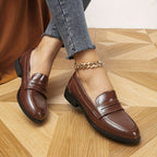 Women's slip-on loafers with chunky heel