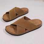 Men crossover strap slip on slippers