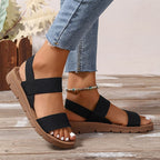 Women's cross-strap sandals with thick sole