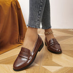 Women's slip-on loafers with chunky heel