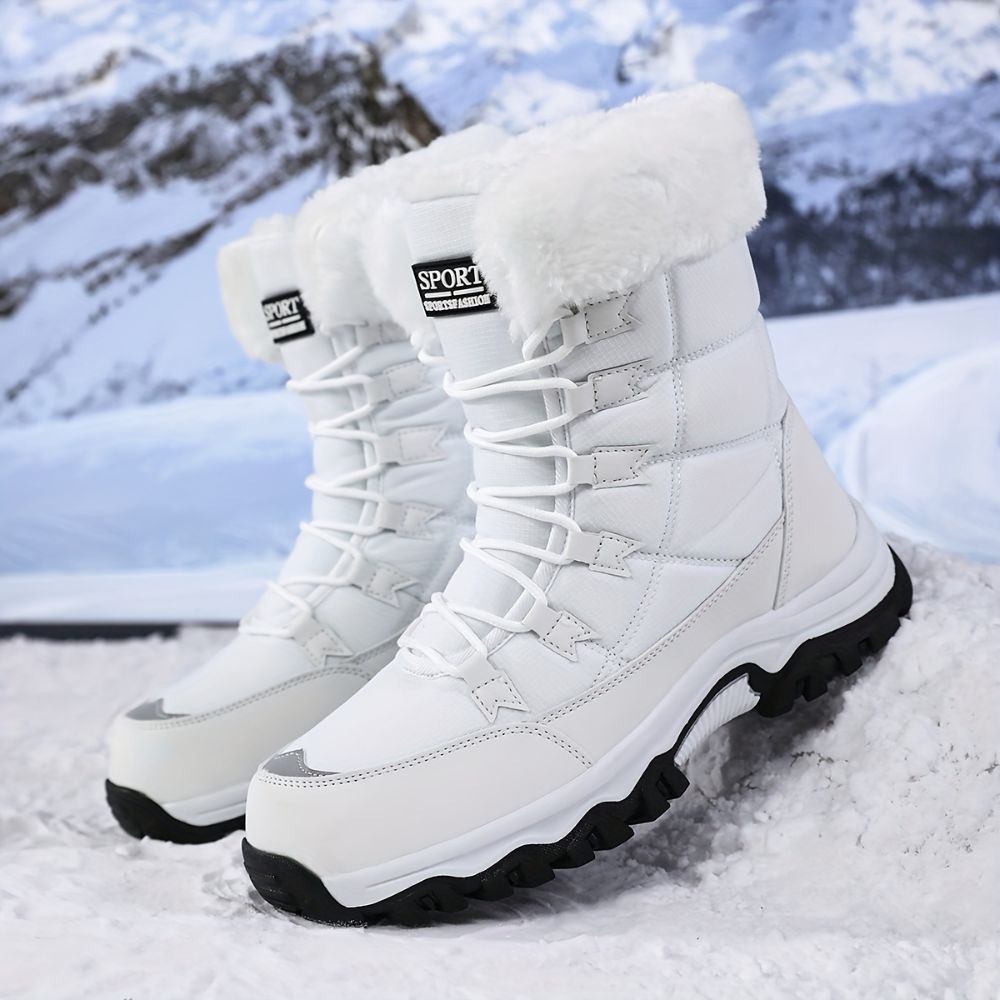 Women’s high-top snow boots with thick sole