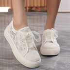 Women's breathable mesh sneakers with thick sole