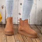 Women’s chunky platform ankle boots with fleece lining